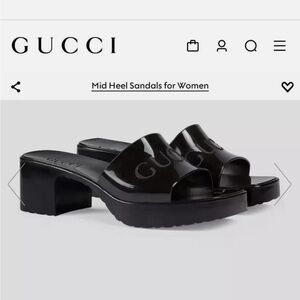Gucci rubber slides with block heel